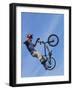 Man Performing Trick on a Bicycle-null-Framed Photographic Print