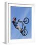 Man Performing Trick on a Bicycle-null-Framed Photographic Print