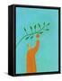 Man picking an orange-Marie Bertrand-Framed Stretched Canvas