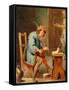 Man Playing a Fiddle, 1800-50-David the Younger Teniers-Framed Stretched Canvas