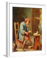 Man Playing a Fiddle, 1800-50-David the Younger Teniers-Framed Giclee Print