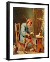 Man Playing a Fiddle, 1800-50-David the Younger Teniers-Framed Giclee Print