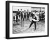 Man Playing Cricket-null-Framed Photographic Print