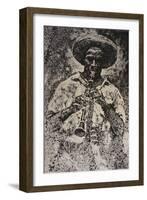 Man Playing Instrument-Michael Jackson-Framed Giclee Print