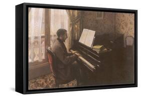 Man Playing Piano, 1876-Gustave Caillebotte-Framed Stretched Canvas