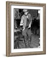 Man Playing Quoits, Like Horse Shoes, in an English Pub-Hans Wild-Framed Photographic Print