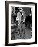 Man Playing Quoits, Like Horse Shoes, in an English Pub-Hans Wild-Framed Photographic Print