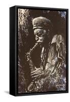 Man Playing Saxaphone-Michael Jackson-Framed Stretched Canvas