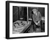 Man Playing Table Skittles in an English Pub-null-Framed Photographic Print