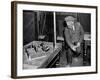 Man Playing Table Skittles in an English Pub-null-Framed Photographic Print