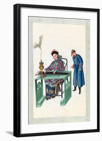 Man Playing the Zheng-null-Framed Giclee Print