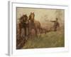 Man Ploughing a Field-Harold Harvey-Framed Giclee Print