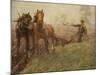 Man Ploughing a Field-Harold Harvey-Mounted Giclee Print