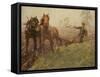 Man Ploughing a Field-Harold Harvey-Framed Stretched Canvas