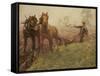 Man Ploughing a Field-Harold Harvey-Framed Stretched Canvas