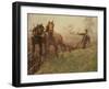 Man Ploughing a Field-Harold Harvey-Framed Giclee Print