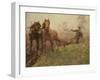 Man Ploughing a Field-Harold Harvey-Framed Giclee Print