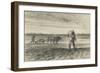 Man Ploughing and Another Sowing, 1849 - 1852 (Black Crayon on Wove Paper)-Jean-Francois Millet-Framed Giclee Print