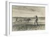 Man Ploughing and Another Sowing, 1849 - 1852 (Black Crayon on Wove Paper)-Jean-Francois Millet-Framed Giclee Print