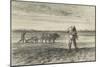 Man Ploughing and Another Sowing, 1849 - 1852 (Black Crayon on Wove Paper)-Jean-Francois Millet-Mounted Giclee Print