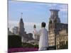 Man Practicing Taiji on the Bund, Shanghai, China-Keren Su-Mounted Photographic Print