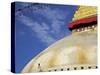 Man Praying in Front of the Dome of Boudha (Bodhnath) (Boudhanath) Stupa, Kathmandu, UNESCO World H-Simon Montgomery-Stretched Canvas