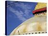 Man Praying in Front of the Dome of Boudha (Bodhnath) (Boudhanath) Stupa, Kathmandu, UNESCO World H-Simon Montgomery-Stretched Canvas