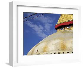 Man Praying in Front of the Dome of Boudha (Bodhnath) (Boudhanath) Stupa, Kathmandu, UNESCO World H-Simon Montgomery-Framed Photographic Print