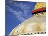 Man Praying in Front of the Dome of Boudha (Bodhnath) (Boudhanath) Stupa, Kathmandu, UNESCO World H-Simon Montgomery-Mounted Photographic Print