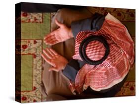 Man Prays at At Sunni Muslim Um Al-Qura Mosque in Baghdad, Iraq-null-Stretched Canvas