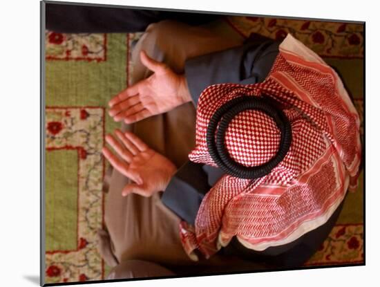 Man Prays at At Sunni Muslim Um Al-Qura Mosque in Baghdad, Iraq-null-Mounted Photographic Print