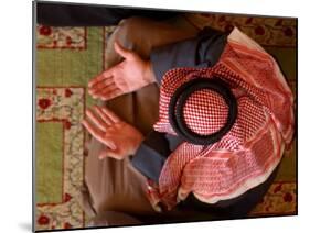 Man Prays at At Sunni Muslim Um Al-Qura Mosque in Baghdad, Iraq-null-Mounted Photographic Print