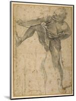 Man Pulling on a Rope, His Left Leg Rehearsed a Second Time-Lodovico Carracci-Mounted Giclee Print