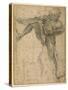 Man Pulling on a Rope, His Left Leg Rehearsed a Second Time-Lodovico Carracci-Stretched Canvas