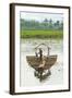 Man Punting Bamboo Raft on Situ Cangkuang Lake at This Village known for its Temple-Rob-Framed Photographic Print