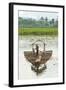 Man Punting Bamboo Raft on Situ Cangkuang Lake at This Village known for its Temple-Rob-Framed Photographic Print