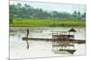 Man Punting Bamboo Raft on Situ Cangkuang Lake at This Village known for its Temple-Rob-Mounted Photographic Print