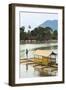 Man Punting Bamboo Raft on Situ Cangkuang Lake at This Village known for its Temple-Rob-Framed Photographic Print