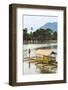 Man Punting Bamboo Raft on Situ Cangkuang Lake at This Village known for its Temple-Rob-Framed Photographic Print