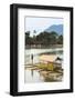 Man Punting Bamboo Raft on Situ Cangkuang Lake at This Village known for its Temple-Rob-Framed Photographic Print