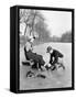 Man Putting on Woman's Ice Skates-Philip Gendreau-Framed Stretched Canvas