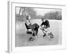 Man Putting on Woman's Ice Skates-Philip Gendreau-Framed Photographic Print