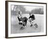 Man Putting on Woman's Ice Skates-Philip Gendreau-Framed Photographic Print