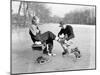 Man Putting on Woman's Ice Skates-Philip Gendreau-Mounted Photographic Print