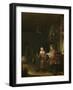Man Reading and a Woman Spinning Yarn-Domenicus van Tol-Framed Art Print