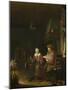 Man Reading and a Woman Spinning Yarn-Domenicus van Tol-Mounted Art Print