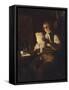 Man Reading by Candlelight, 1805-08 (Oil on Canvas)-Rembrandt Peale-Framed Stretched Canvas