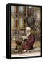 Man Reading in the Hagia Sophia, Constantinople, Turkey-null-Framed Stretched Canvas