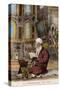 Man Reading in the Hagia Sophia, Constantinople, Turkey-null-Stretched Canvas