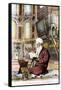Man Reading Koran in Hagia Sofia-null-Framed Stretched Canvas